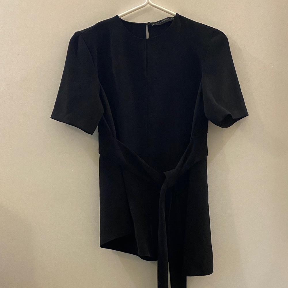 Zara Black Asymmetrical Blouse Size S